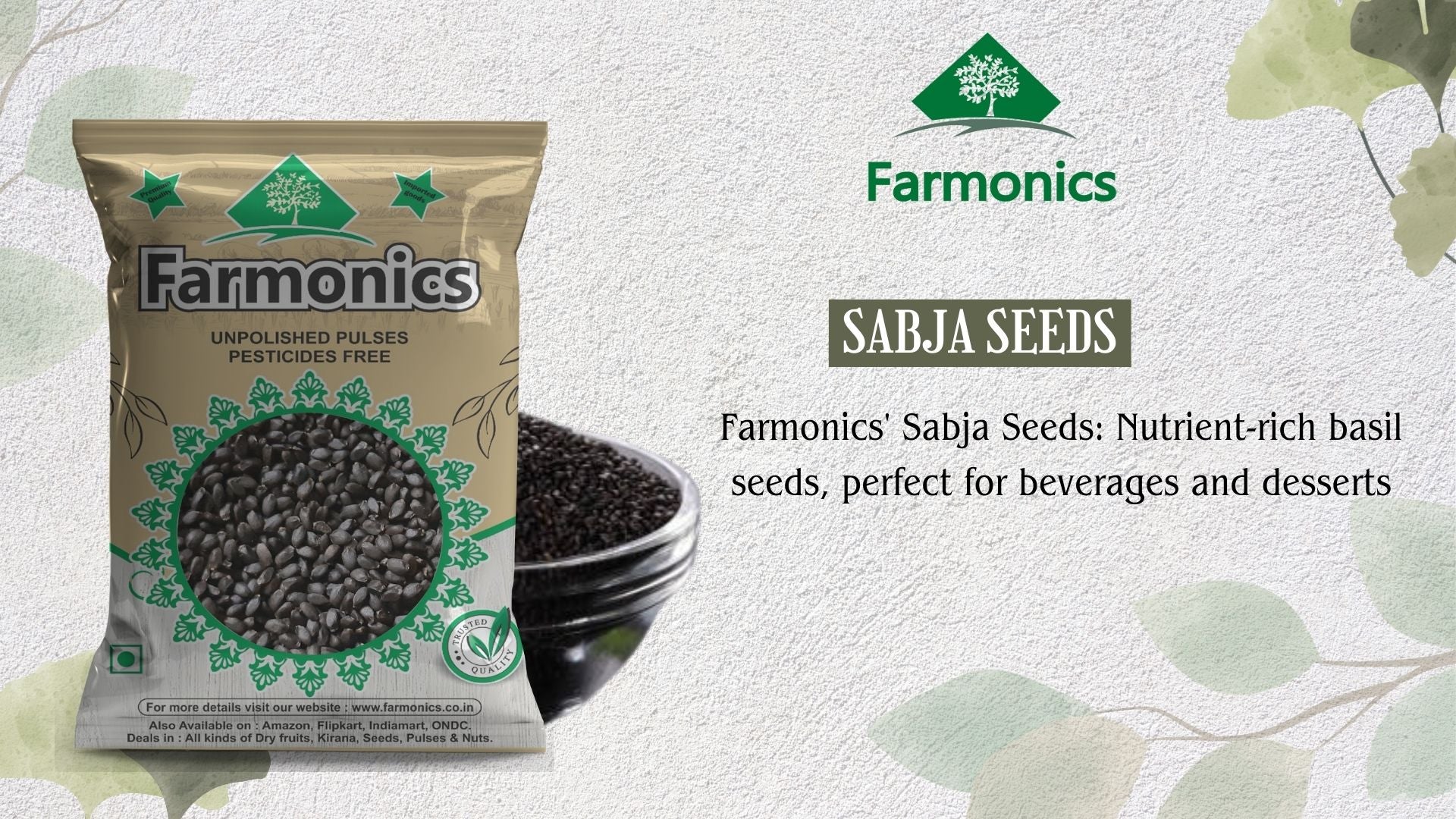 premium quality sabja seeds offered by Framonics 