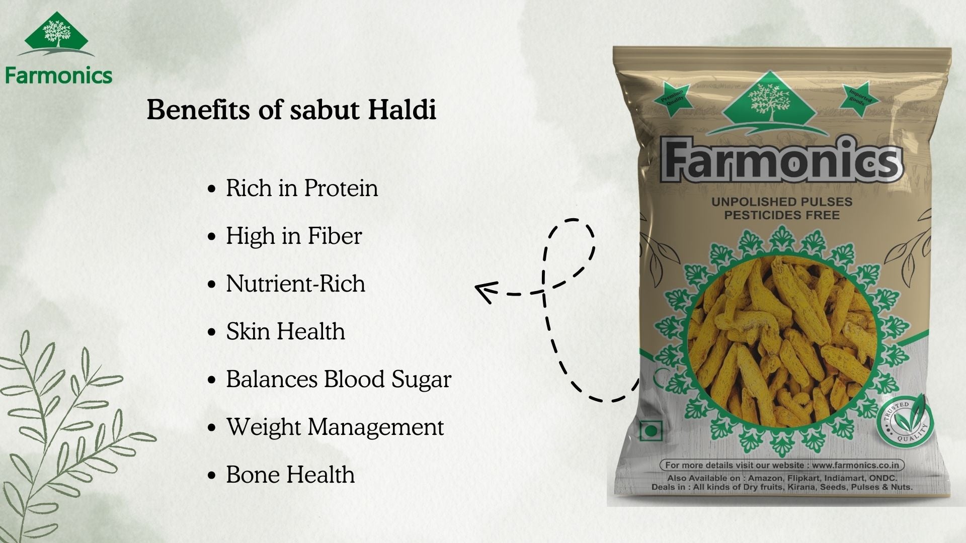 Benefits of Farmonics unadultered sabut haldi 