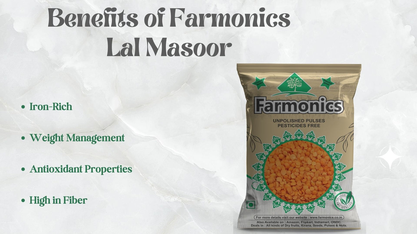 Benefits you will get from farmonics product like   lal masoor 
