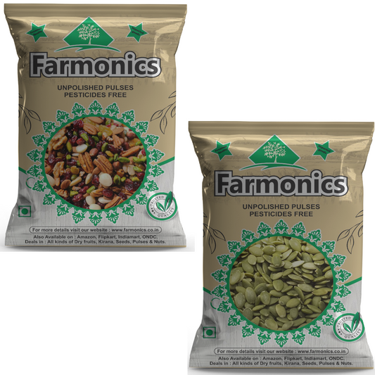 Combo Pack Of Pumpkin Seeds and Mix Seeds With Dry Fruits- Farmonics