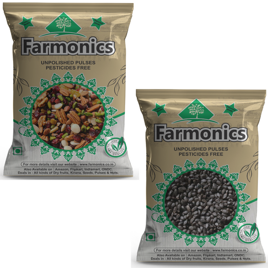 Combo Pack Of Sabja Seeds And Dry Fruits Mix Seeds- Farmonics