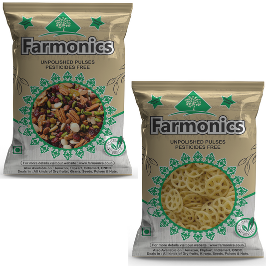 Combo Pack Of Fryums And Dry Fruits Mix Seeds- Farmonics