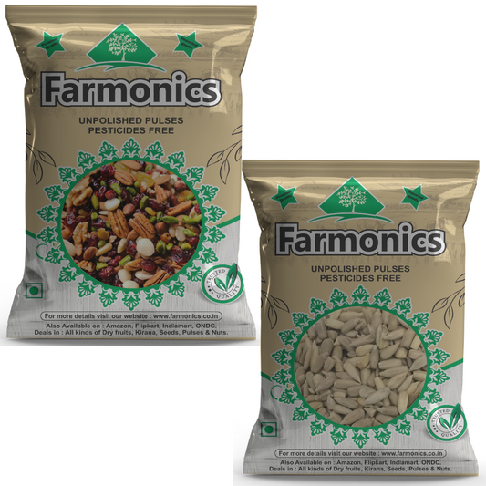 Combo Pack Of Sunflower Seeds And Mix Seeds Dry Fruits- Farmonics 