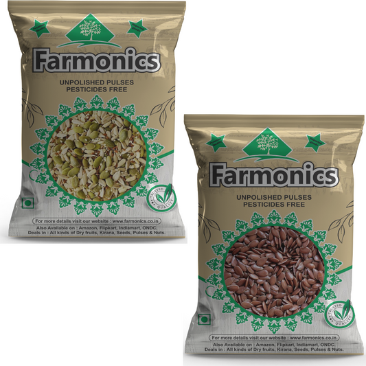 Combo Pack Of MIx Seeds And Roasted Flax Seeds