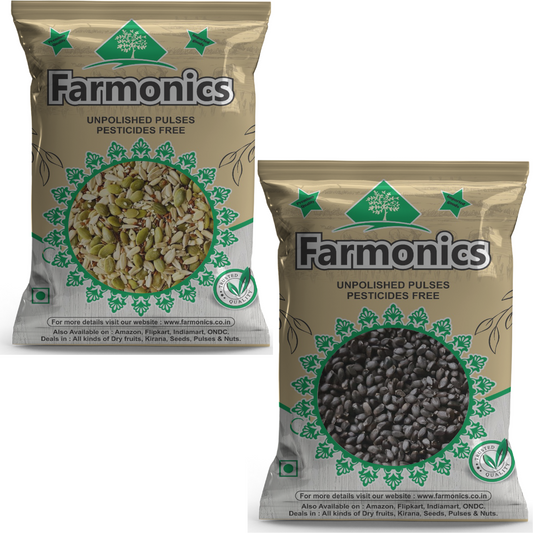 Combo Of Mix Seeds And Sabja Seeds- Farmonics 