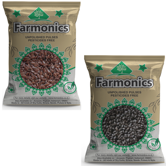 Combo Pack Of Sabja Seeds And Roasted Flax Seeds- farmonics