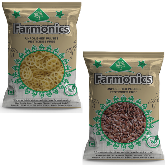 Combo Pack Of Roasted flax Seeds And Fryums- Farmonics