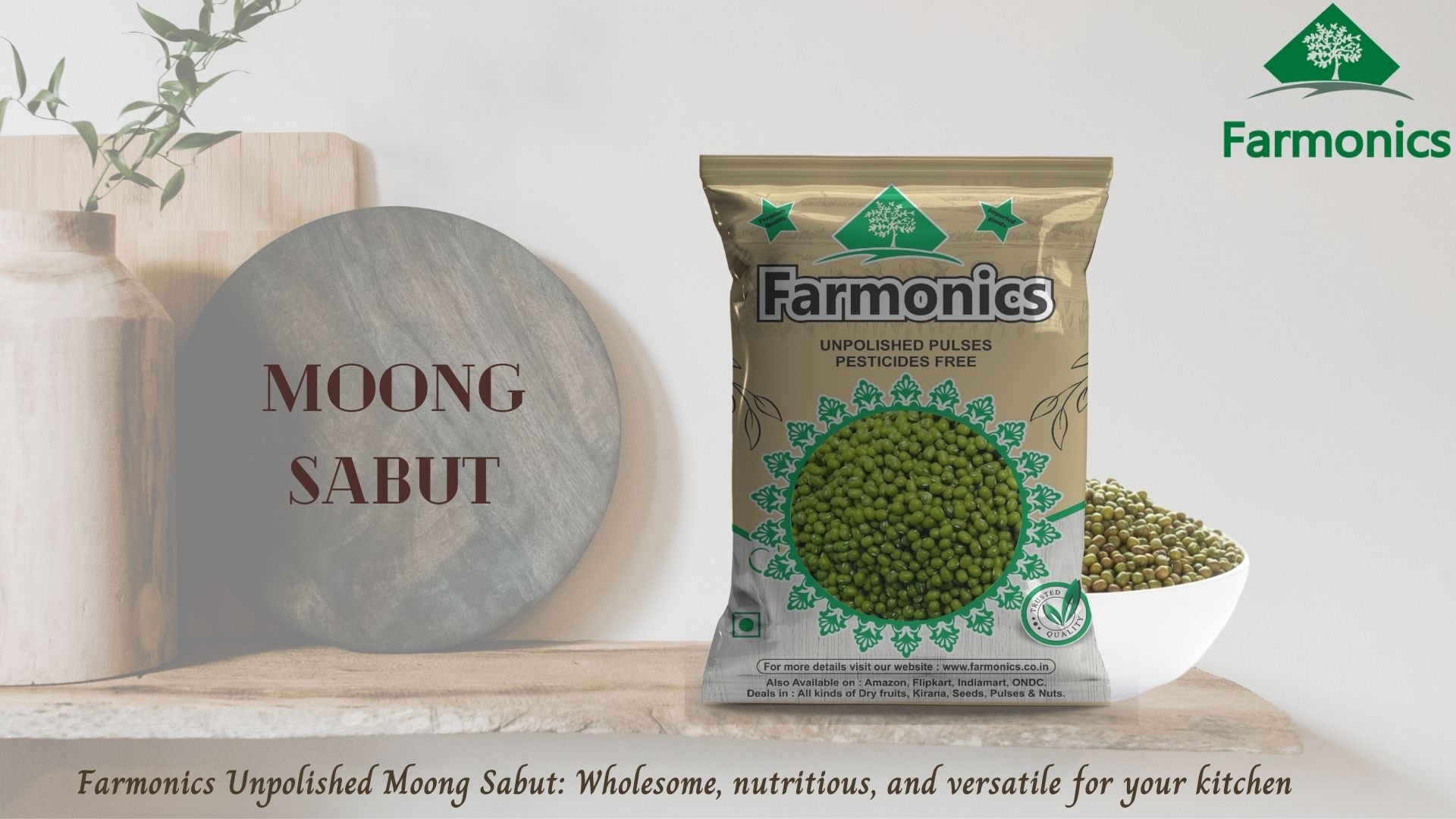 get the best quality Moong sabut  from Farmonics 