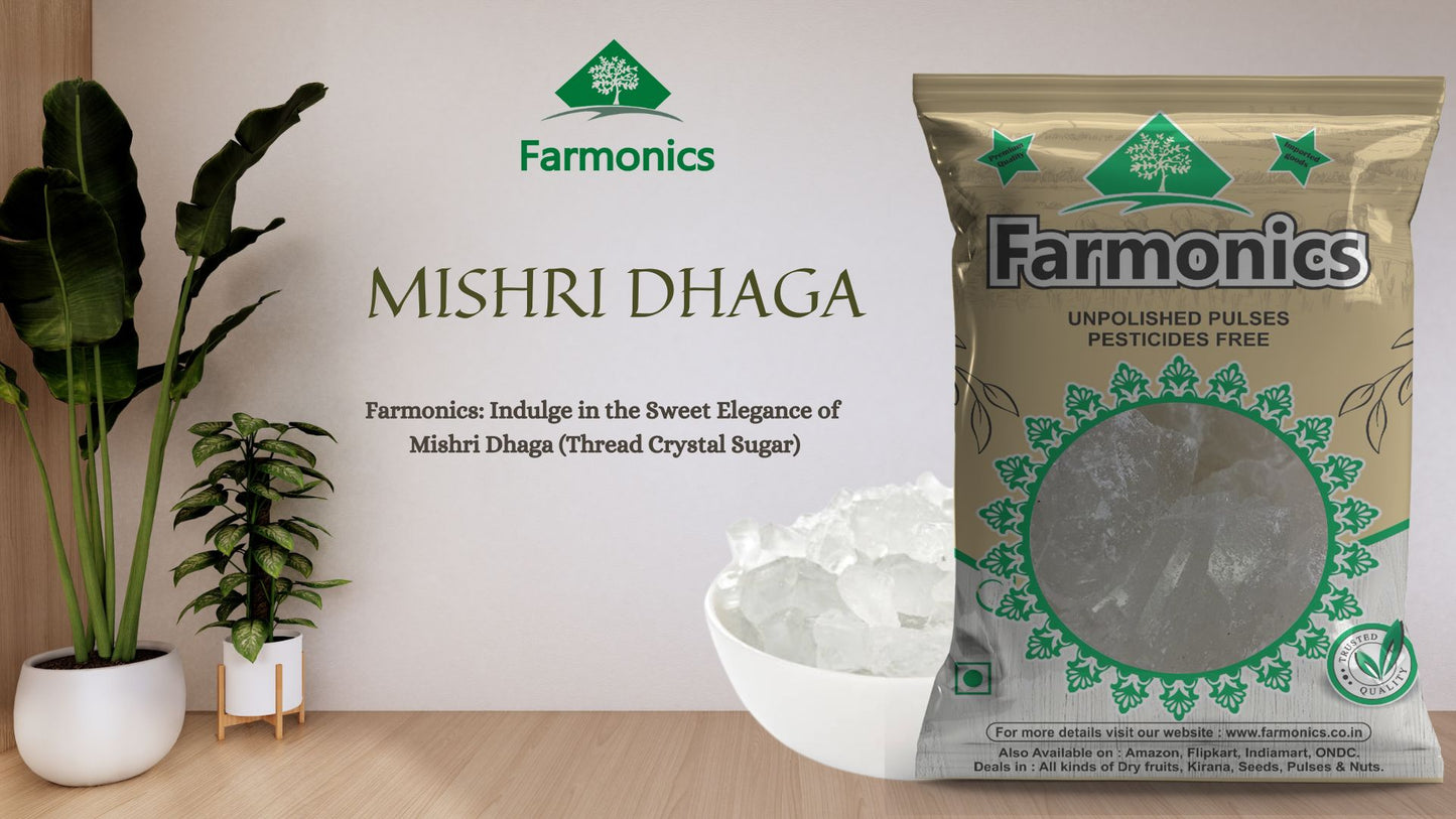get indulge in the sweet elegance of mishri dhaga the crystal sugar from Farmonics 