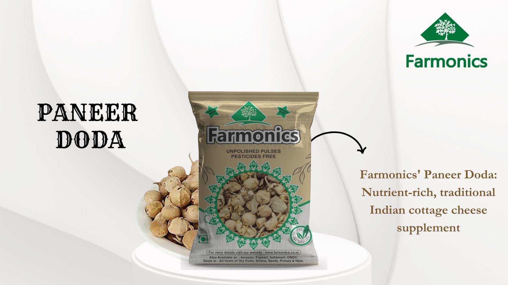 Farmonics paneer doda : nutrient rich, traditional indian cottage cheese 