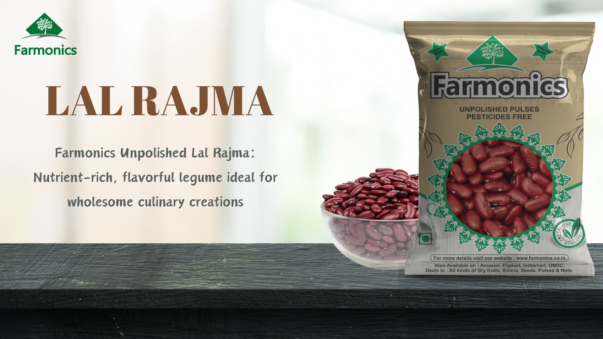 get the best quality lal rajma  from Farmonics 