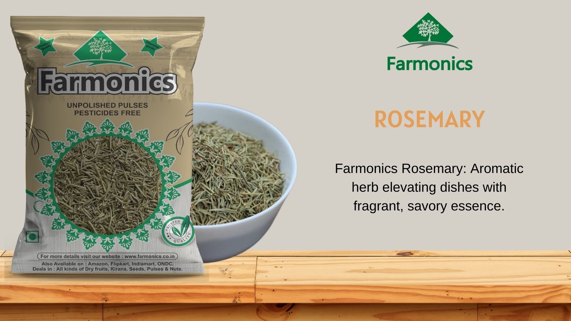 Farmonics rosemary get the aromatic herbes with the best quality from farmonics