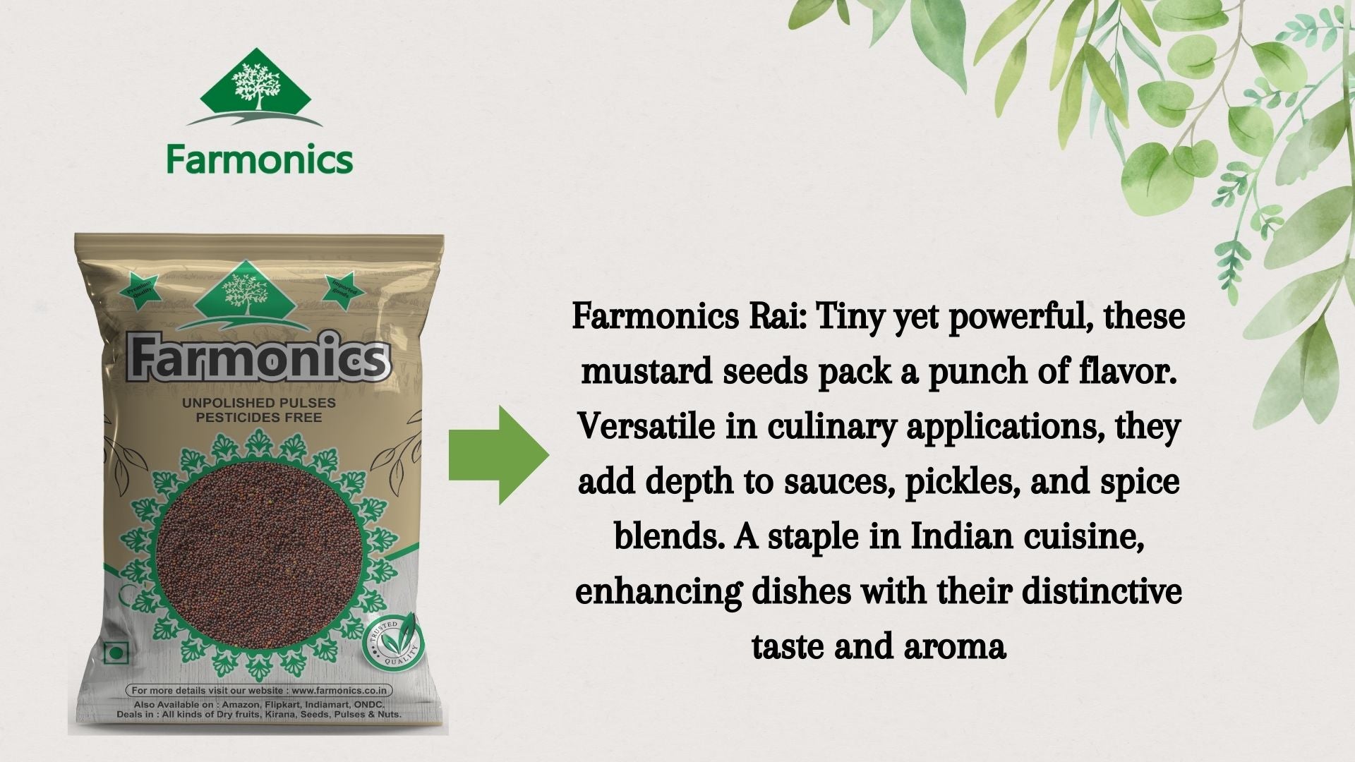 here are some the information about mustard seeds of Farmonics