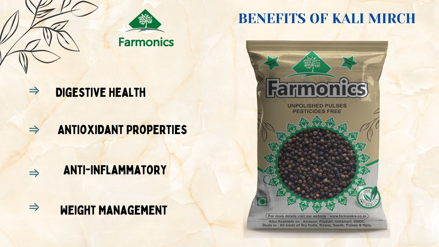 List of the benefits you will get from Farmonics whle kali mirch 