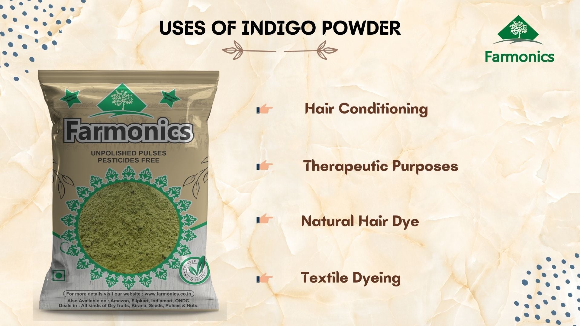 here are some of the uses of farmonics best qulity indigo powder