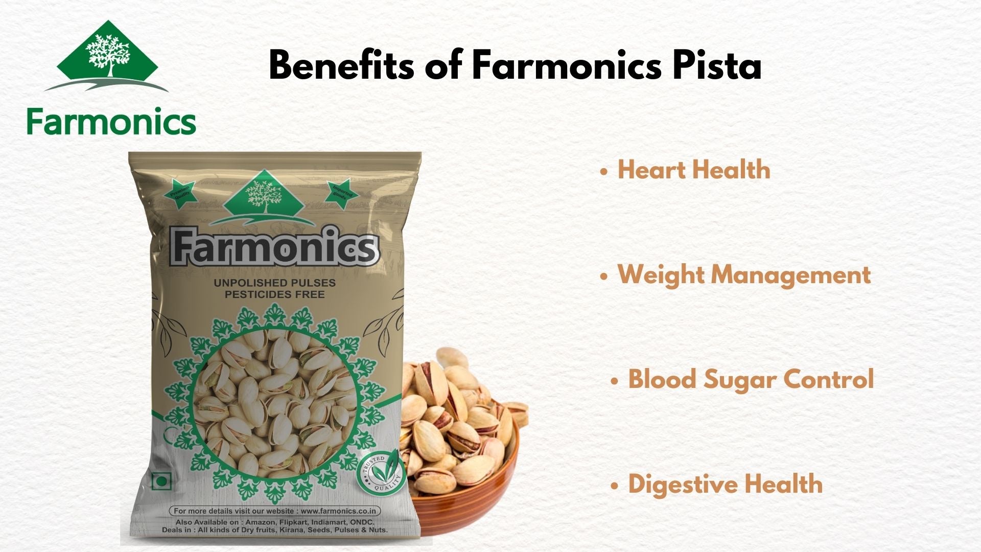  Benefits you will get from farmonics product like   Pista
