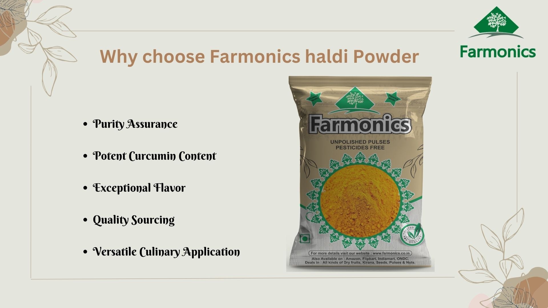 why you should choose farmonics unadultered haldi powder 