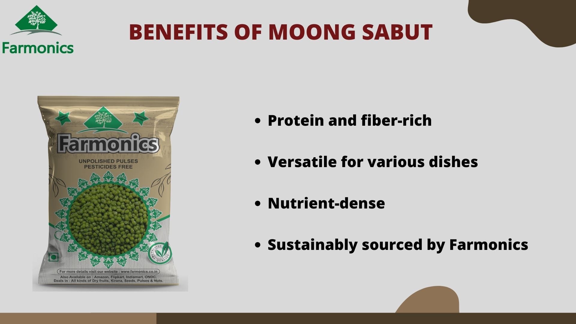 Benefits you can avail from Farmonics best quality Moong sabut