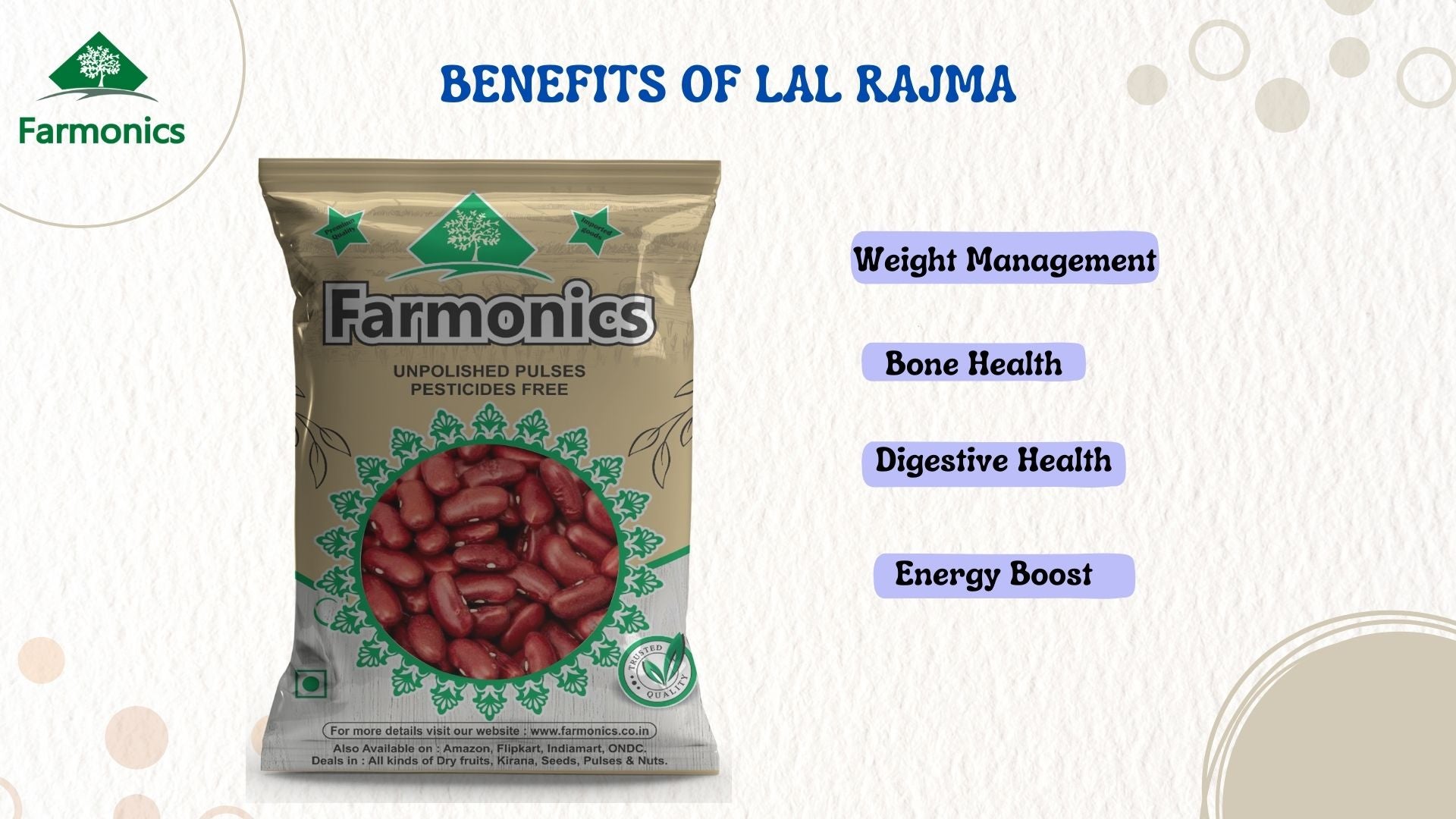 Benefits you can avail from Farmonics best quality lal rajma 