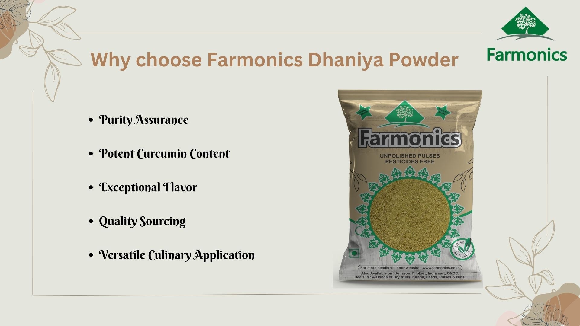 reasons why you should choose farmonics dhaniya powder from Farmonics 