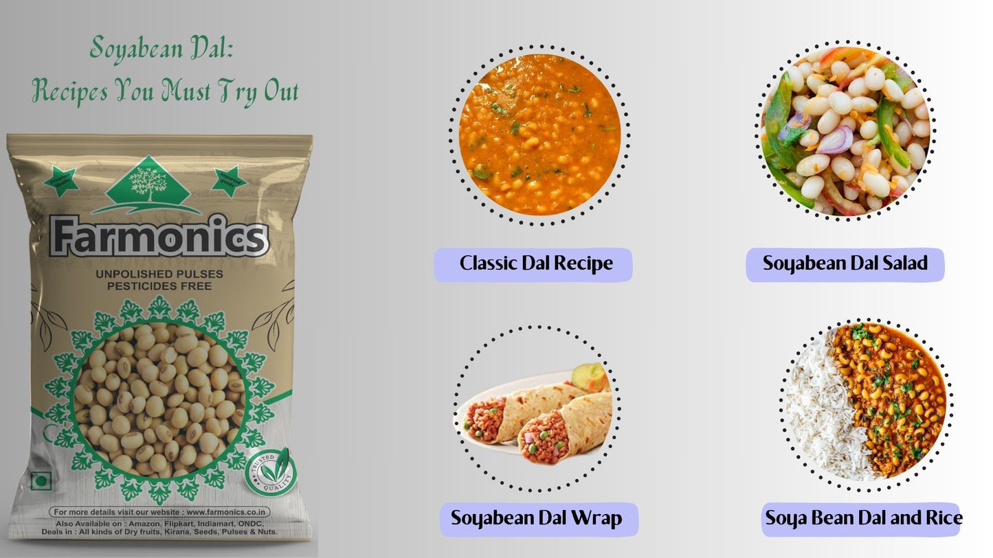 here are list of dishes which you can try from farmonics unpolished soyabean dal