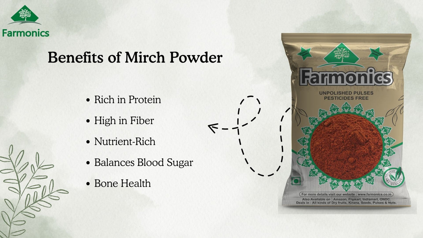 benefits you will get form choosing farmonics unadultered mirch powder/ red chilli powder