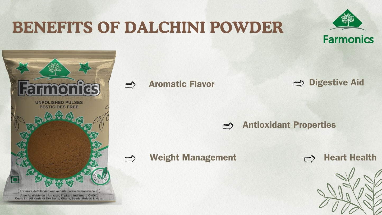 Here are some of the benefits of dal chinni powder form Farmonics 