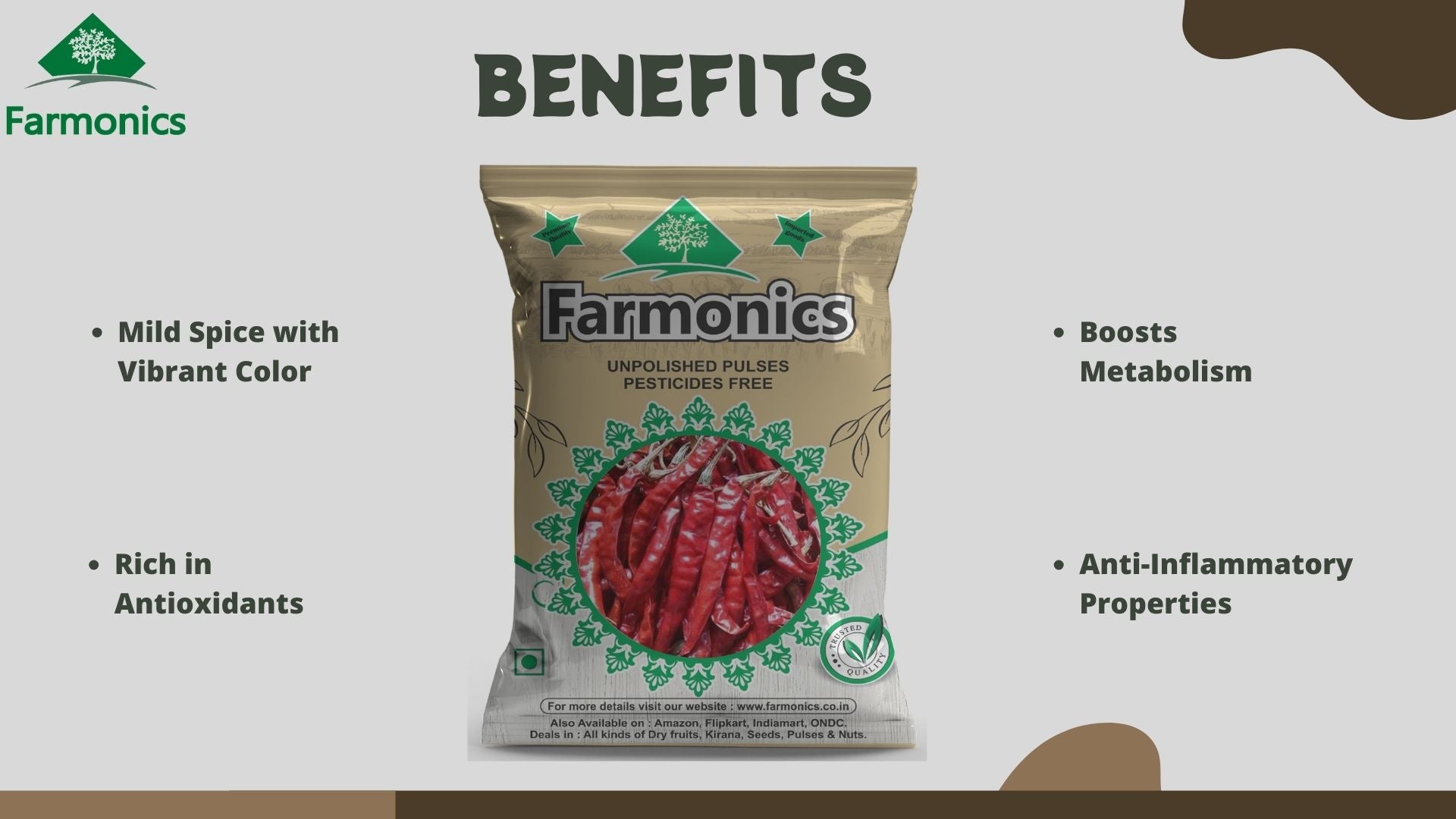 list of some of the benefits of farmonics unadultered whole red pepper 