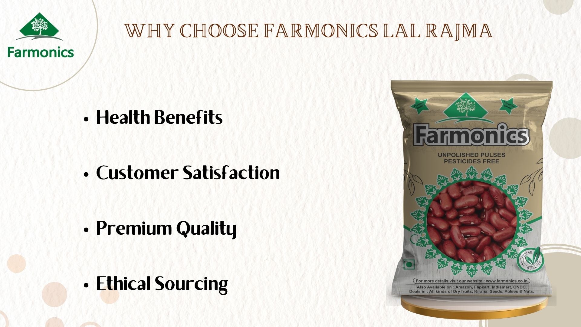 Reasons why you should choose Farmonics best quality lal rajma 