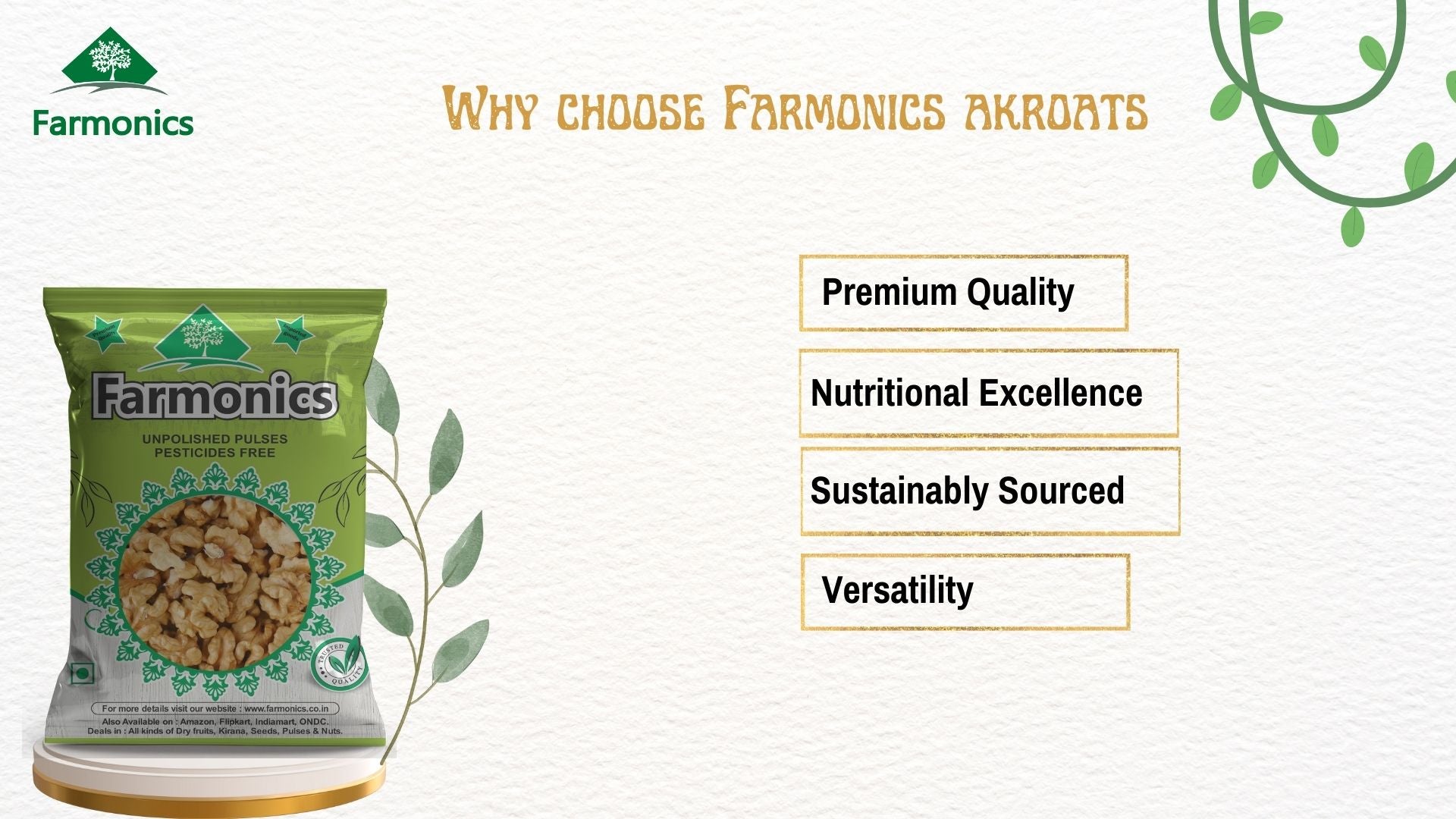 Some of the reasons why you should choose farmonics best quality   Akroat/ Walnuts