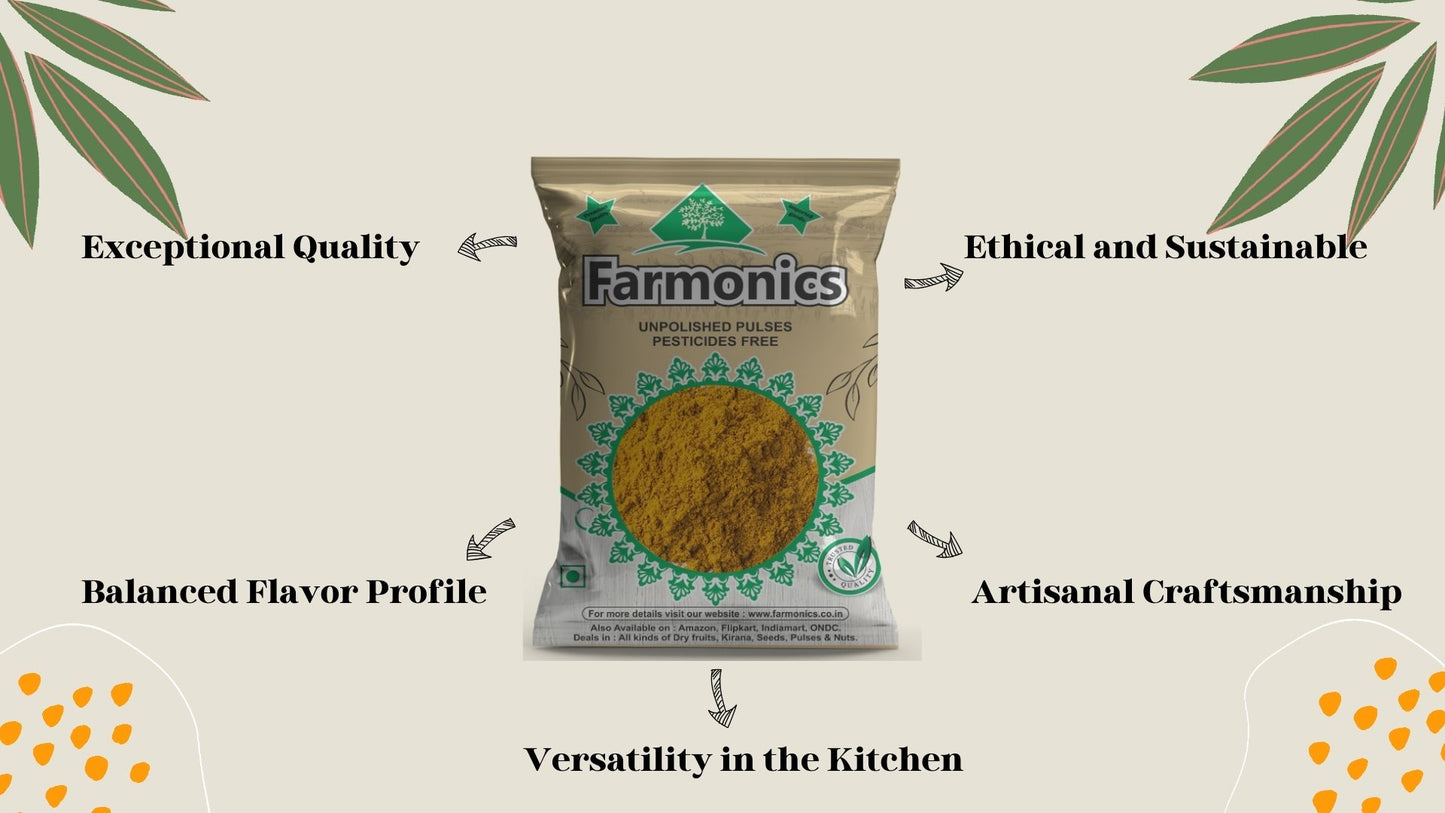 list of the reasons why you should choose farmonics unadultered garam masala powder spice