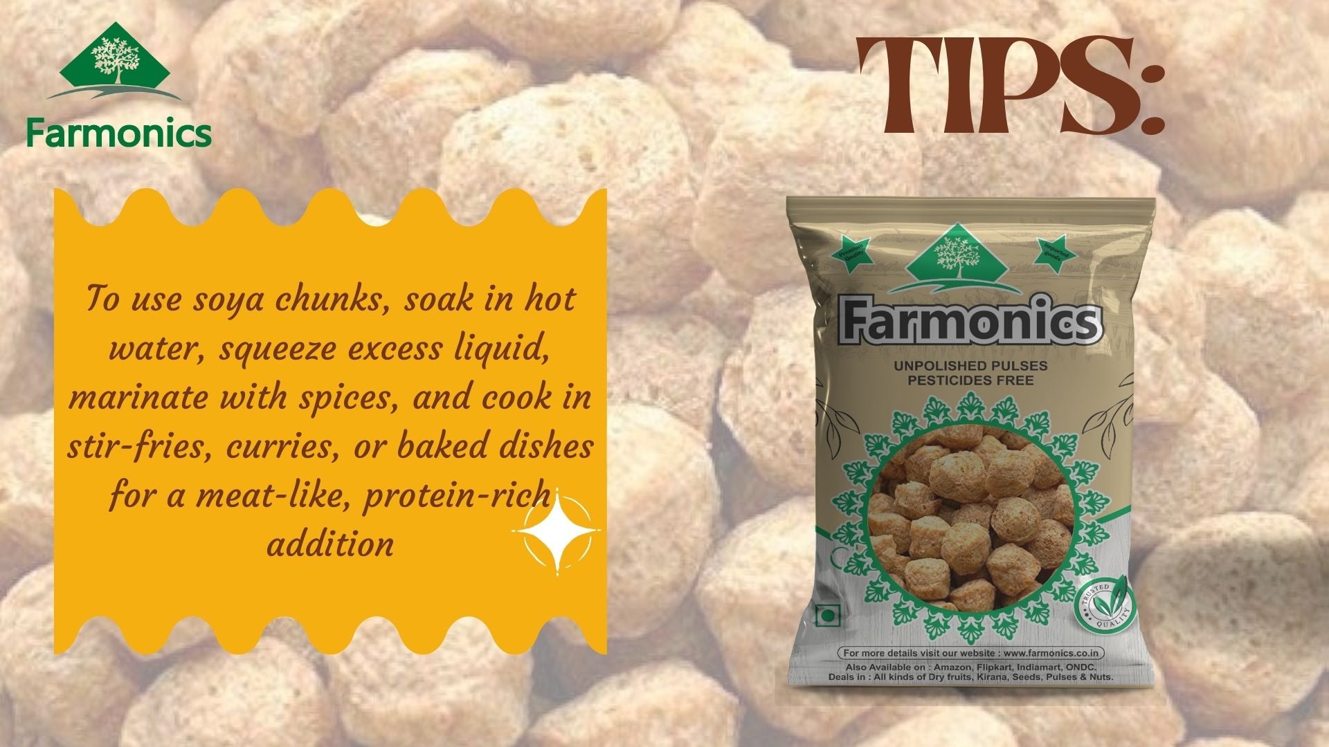 tips to use farmoics best quality soya chunks 