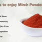 list of ways in which you can try farmonics unadultered mirch powder/ red chilli pwder 