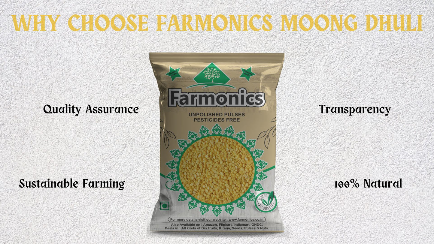 Reasons why you should choose Farmonics best quality unpolished moong dhuli 