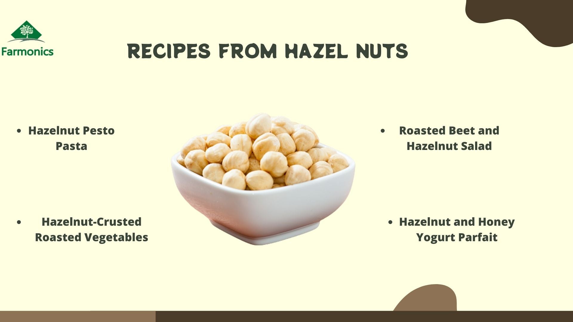 receipes you can try from farmonics best qulity hazel nuts 