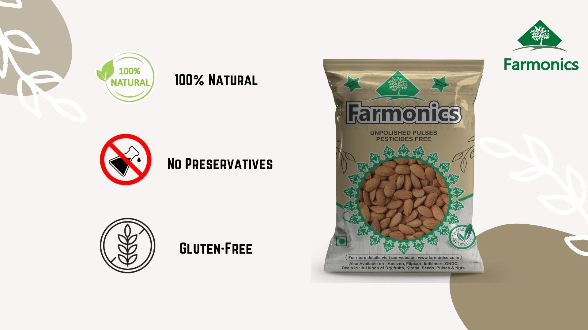 key featurres of farmonics gurbandi almonds