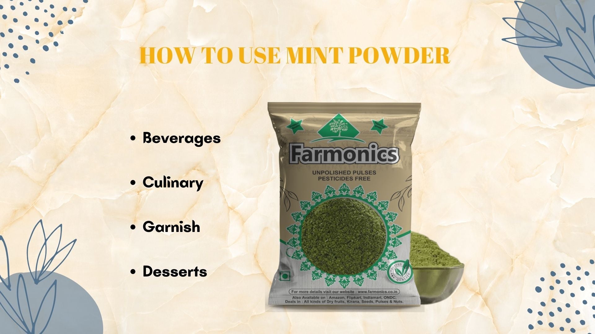 Reasons why you should choose Farmonics best quality mint powder