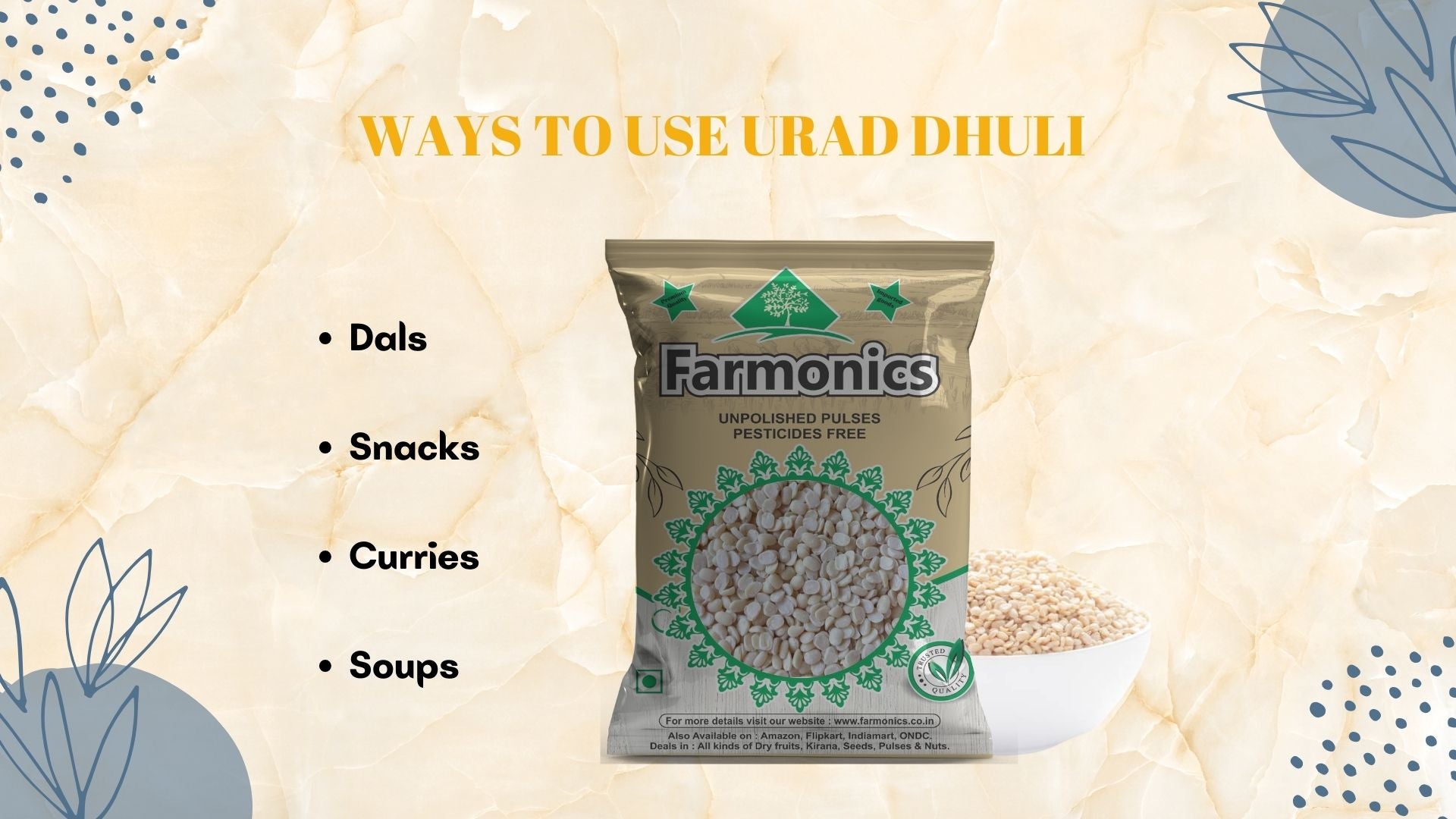  Ways in which you can use farmonics best quality   urad dhuli