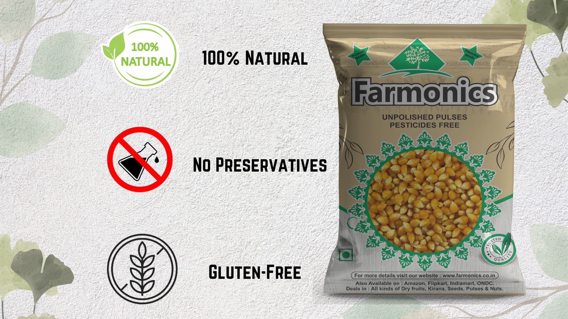 key features of farmonics best quality popcorn 