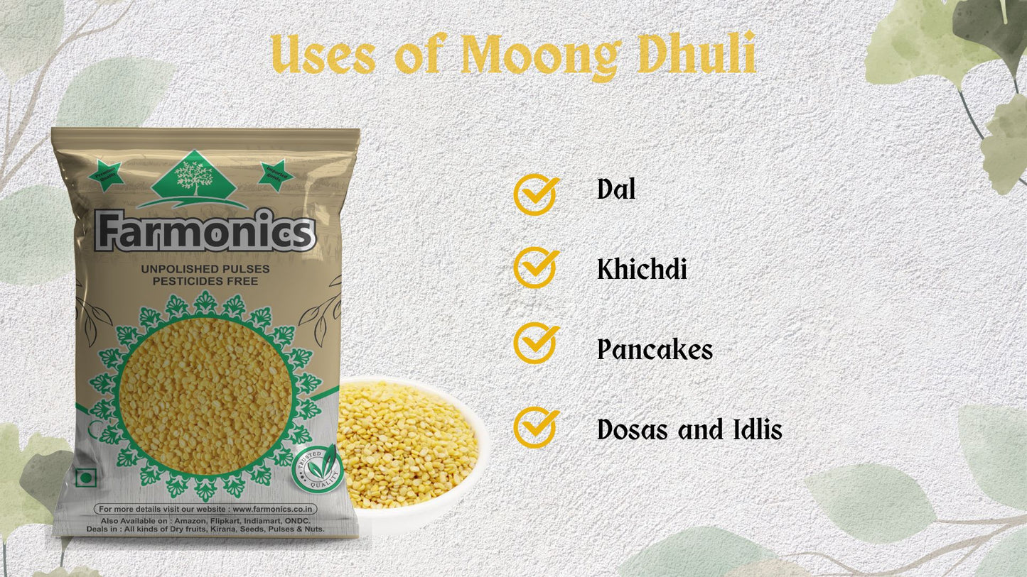 Here are the list of ways in which you can enjoy premium quality farmonics unpolished moong dhuli 