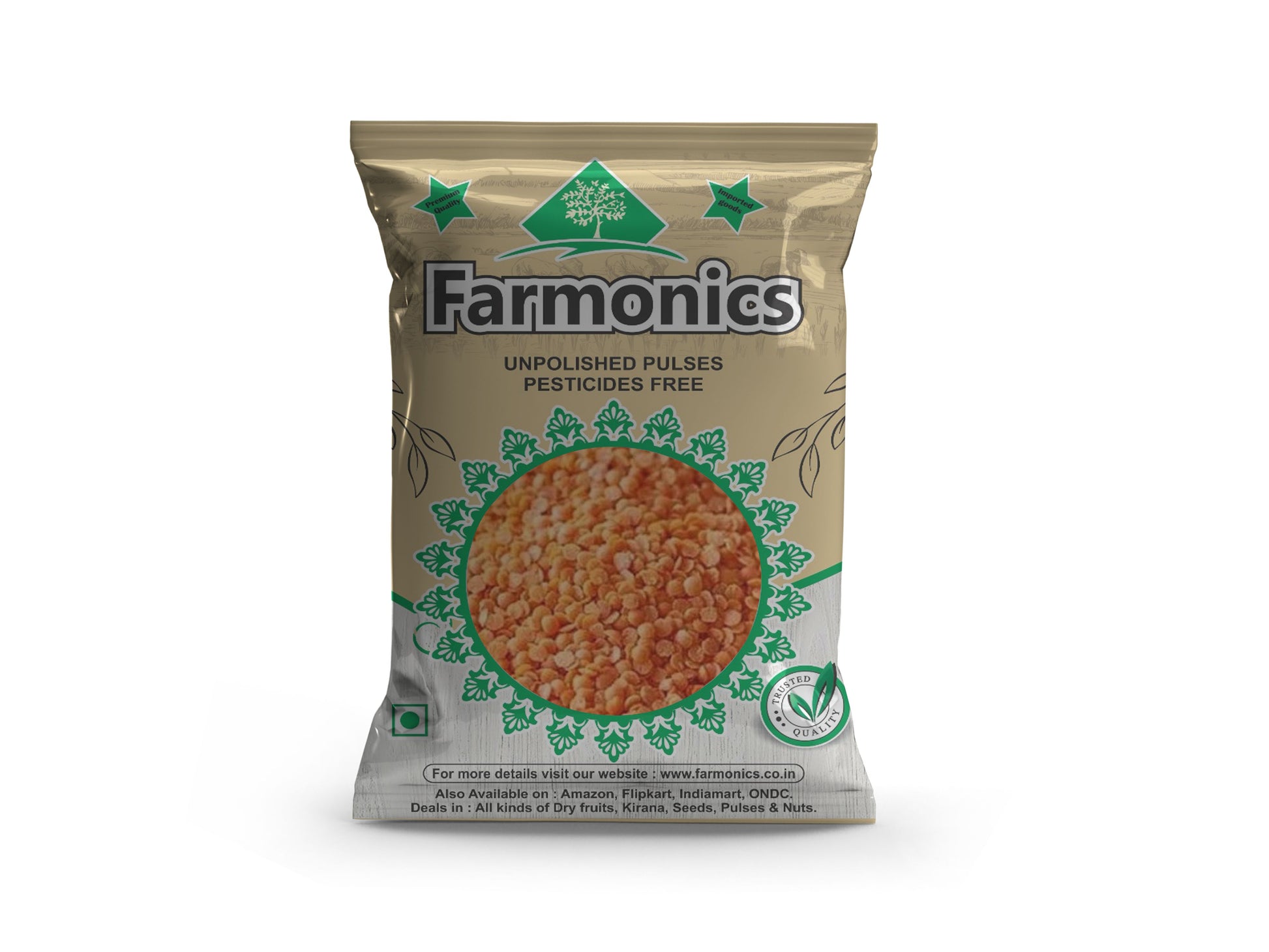 unpolished lal masoor dal dali from farmonics