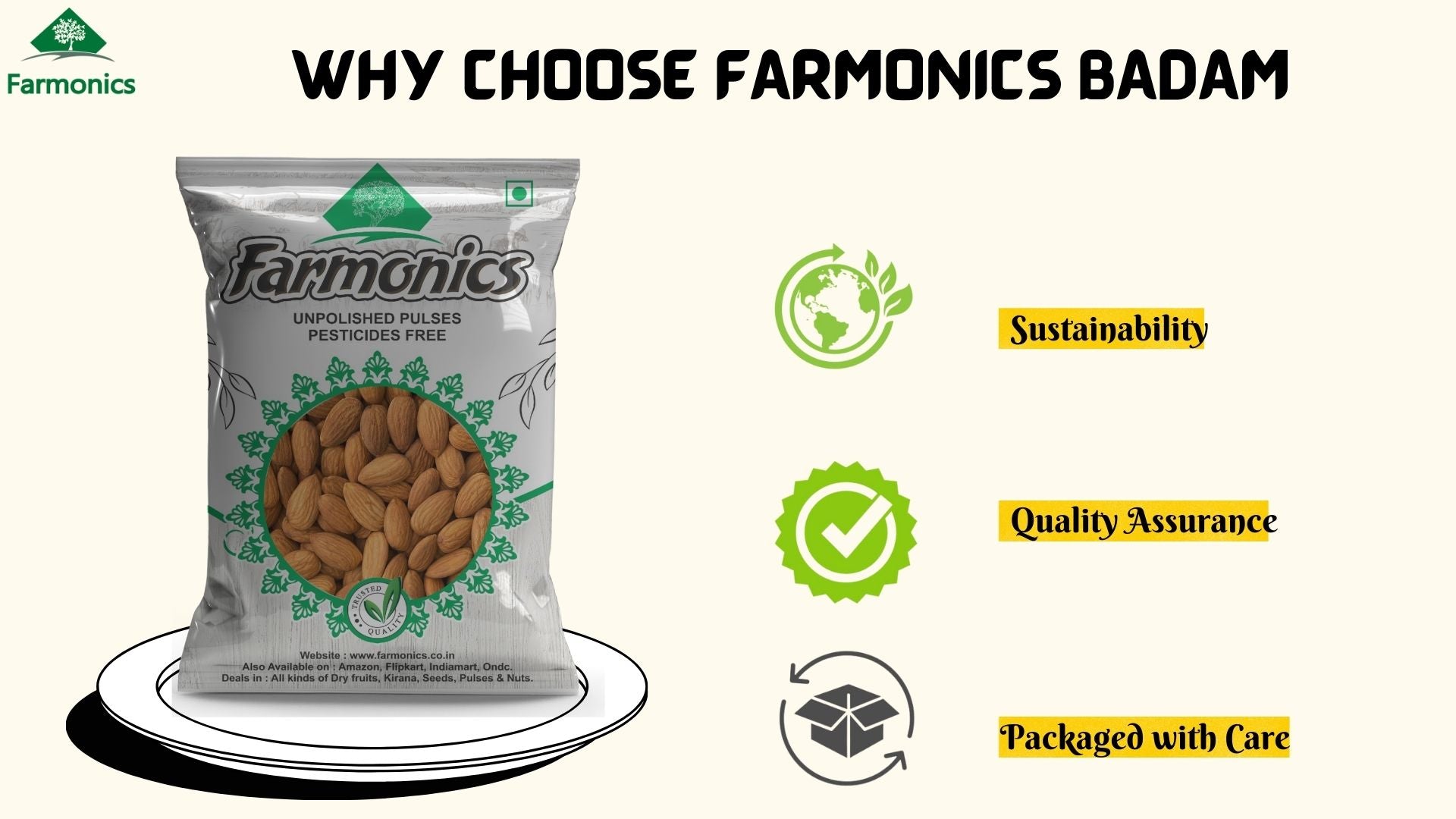   Some of the reasons why you should choose farmonics best quality   almonds/Badam