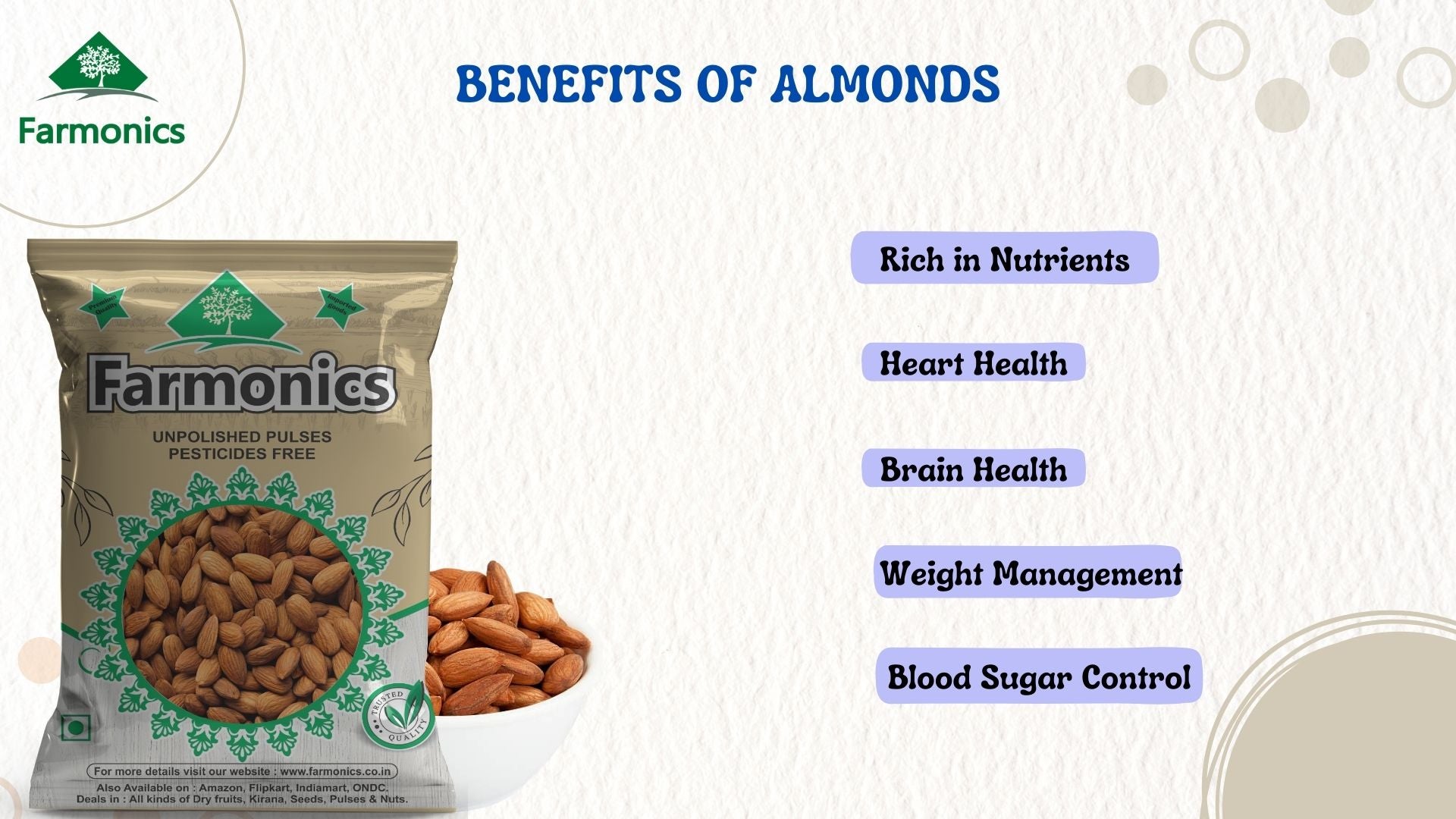 list of benefits you can have while choosing best quality california almonds 